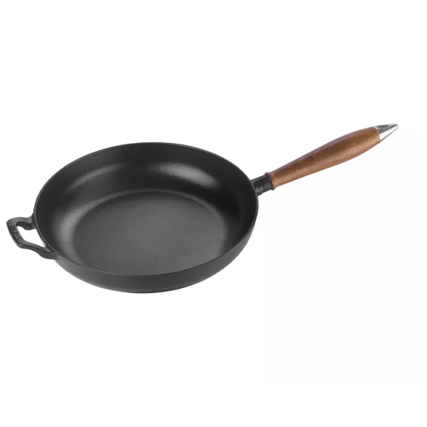 STAUB Cast Iron Frying Pan / Skillet with Wooden Handle 28cm – 2.6L Black