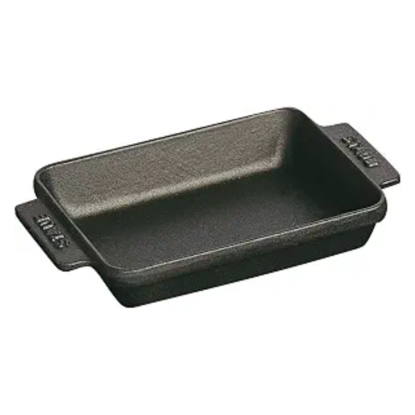 STAUB Cast Iron Mini Rectangular Dish 6-Piece Set – 15cm x 11cm – Black
