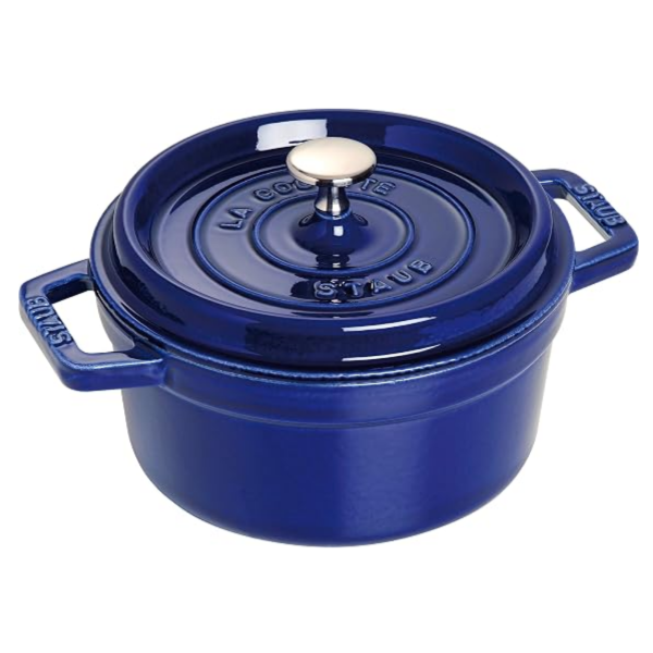 STAUB Cast Iron Round Casserole / Dutch Oven 20cm 2.2L – Dark Blue