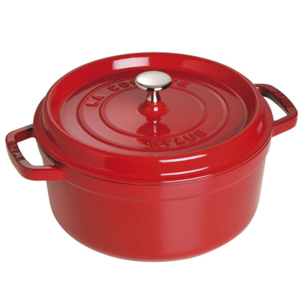 STAUB Cast Iron Round Casserole / Dutch Oven 24cm – 3.7L Cherry