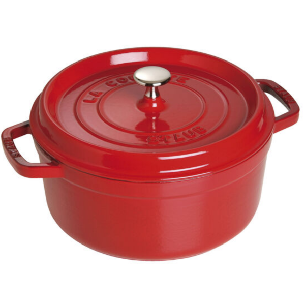 STAUB Cast Iron Round Casserole / Dutch Oven 26cm – 5.25L Cherry