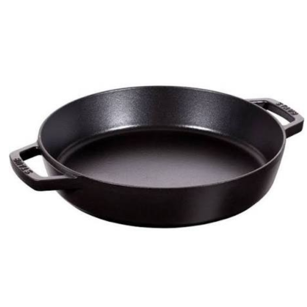 STAUB Cast Iron Two-Handle Frying Pan / Skillet 26cm – 2.4L Black