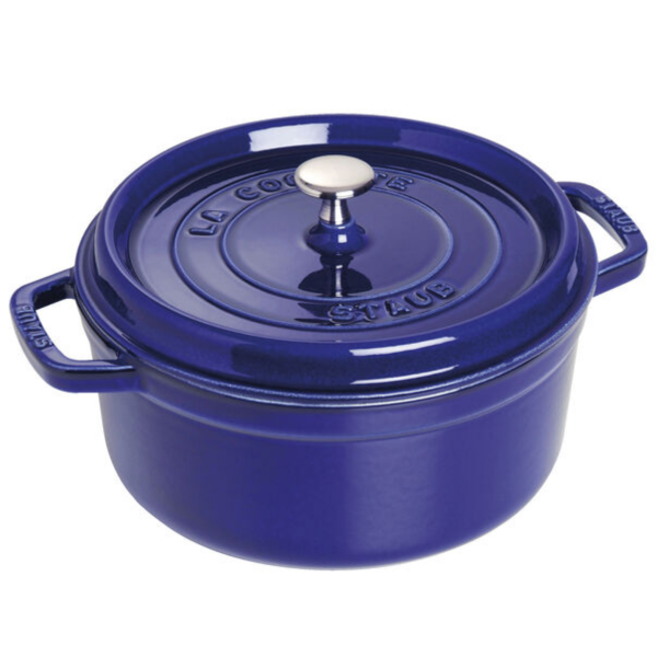 STAUB Cast Iron Round Casserole / Dutch Oven 24cm 3.7L – Dark Blue