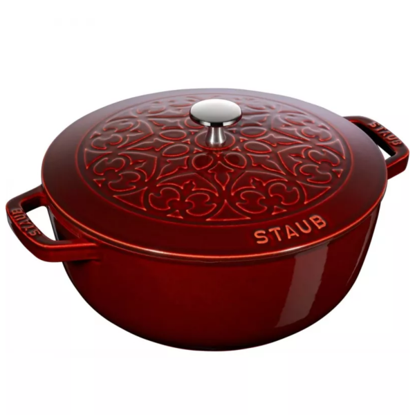 STAUB Lily Cast Iron Round Casserole / Dutch Oven 26cm – 4.9L Grenadine