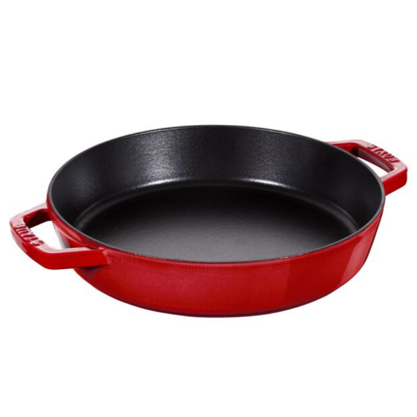 STAUB Cast Iron Two-Handle Frying Pan / Skillet 26cm – 2.4L Cherry