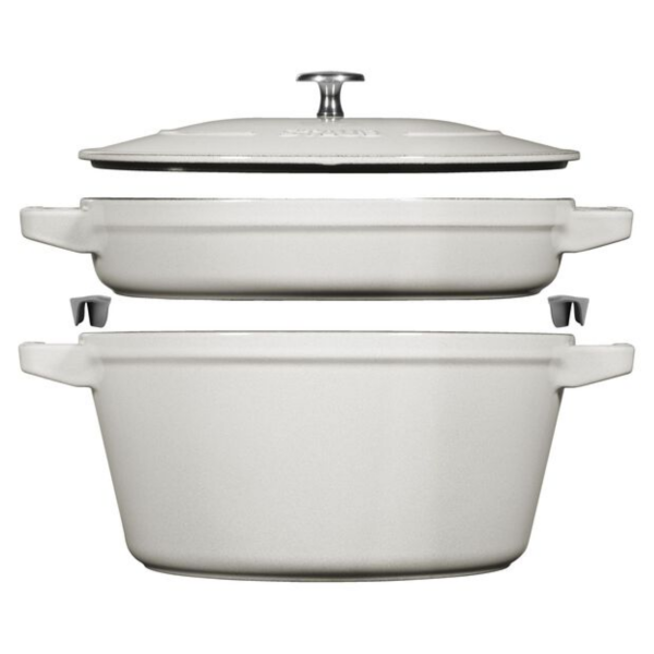 STAUB Stackable Cast Iron 3-Piece Cookware Set 24cm – White Truffle