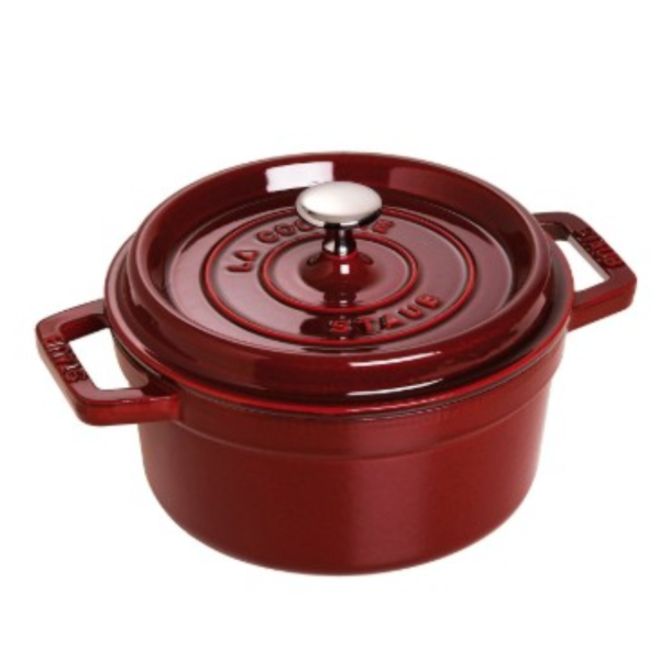 STAUB Cast Iron Round Casserole / Dutch Oven 20cm – 2.2L Grenadine
