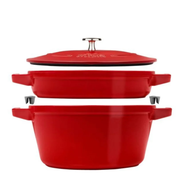 STAUB Stackable Cast Iron 3-Piece Cookware Set 24cm – Cherry