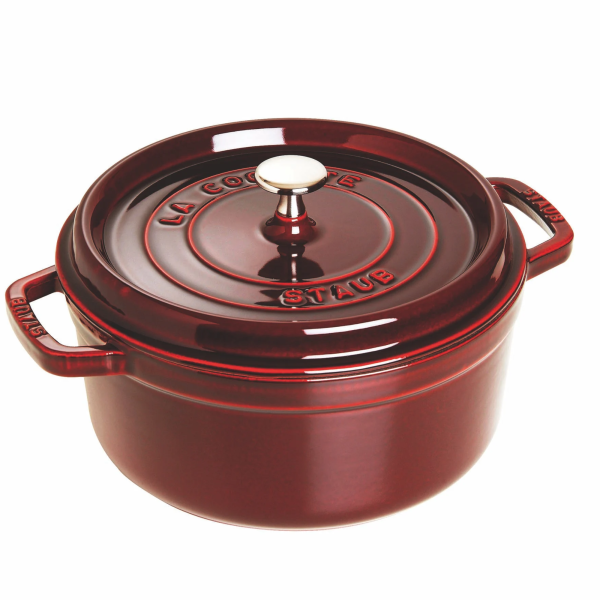 STAUB Round Cast Iron Casserole 26cm – 5.25L Grenadine