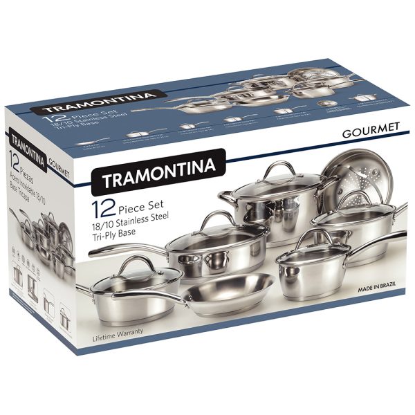 TRAMONTINA Opus 12Pc Stainless Steel Cookware Set - Image 2