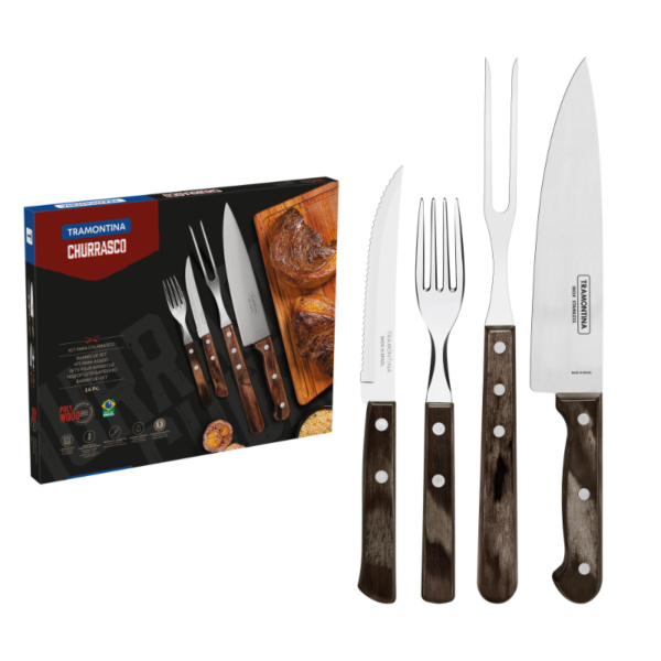 14PC BRAAI SET BROWN