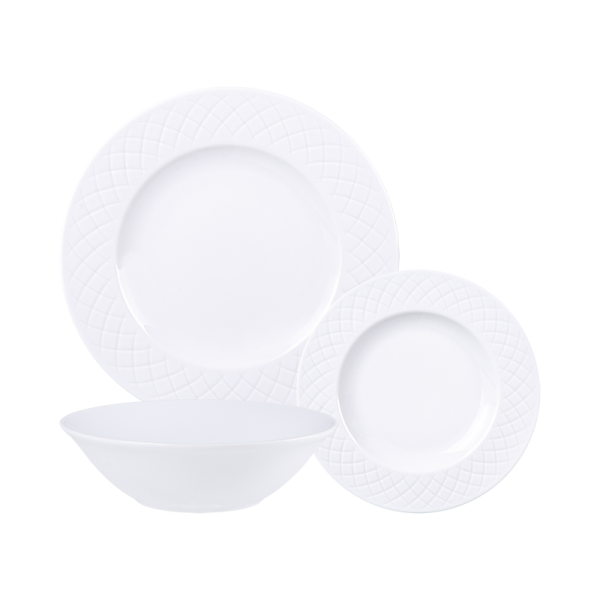 Tramontina Ingrid 12-Piece Decorated Porcelain Plate Set with Bowls