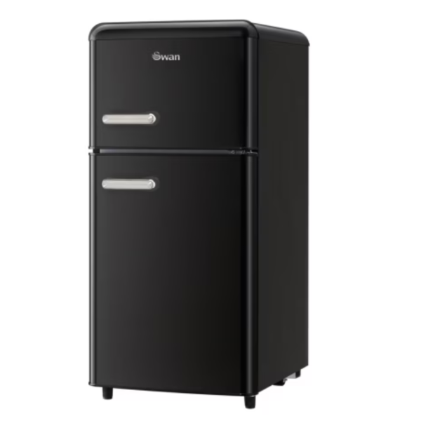 Swan Retro Black Double Door Fridge & Freezer Combo – 82L