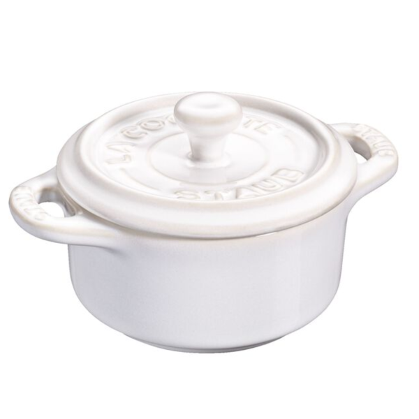 STAUB Ceramique Round Ceramic Mini Cocotte with Lid – 10cm – Ivory White